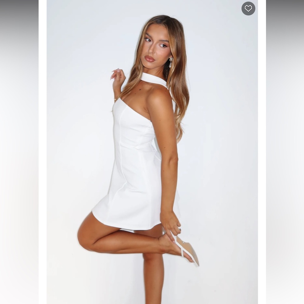 Good Graces White Halter Mini Dress